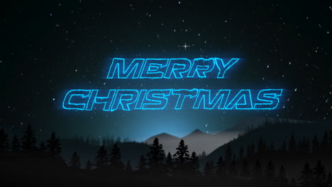 Merry-Christmas-with-forest-and-stars-sky-in-mountain
