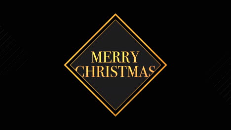 Merry-Christmas-with-gold-frame-on-lines-pattern