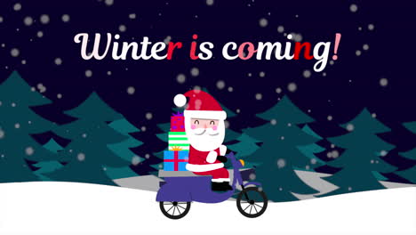 Der-Winter-Kommt-Und-Der-Weihnachtsmann-Mit-Geschenken-Auf-Dem-Motorrad