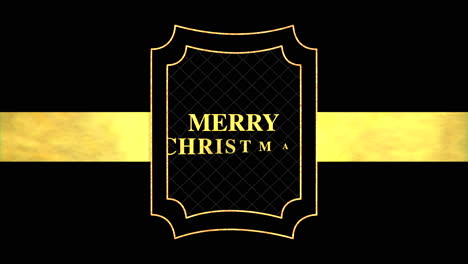 Modern-Merry-Christmas-text-in-gold-frame-on-black-gradient