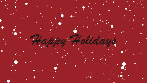 Happy-Holidays-text-with-flying-snow-on-red-gradient