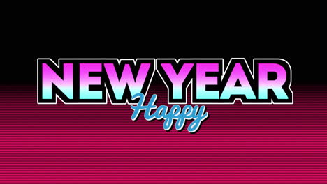 Retro-Happy-New-Year-text-with-neon-lines-in-dark-galaxy