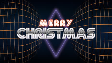 Merry-Christmas-text-with-diamond-and-grid-in-dark-galaxy