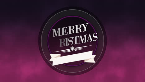 Merry-Christmas-text-in-circle-with-fog-on-pink-gradient
