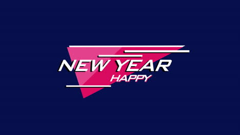 Retro-Happy-New-Year-text-with-lines-and-triangle-on-blue-gradient