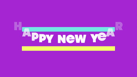 Texto-De-Feliz-Año-Nuevo-Con-Líneas-En-Degradado-Moderno-Púrpura
