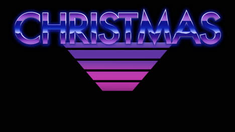 Retro-Merry-Christmas-text-with-neon-triangle-in-dark-galaxy