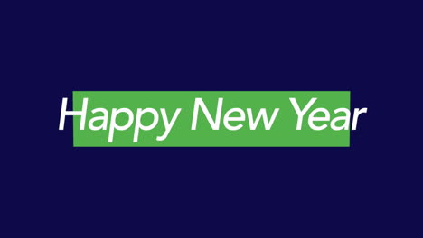 Texto-Moderno-De-Feliz-Año-Nuevo-En-Marco-Verde-Sobre-Degradado-Azul
