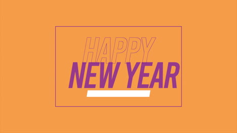 Moderner-Text-Für-Ein-Frohes-Neues-Jahr-Im-Rahmen-Auf-Orangefarbenem-Farbverlauf