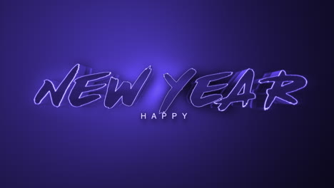 Monochrome-Happy-New-Year-text-on-blue-gradient