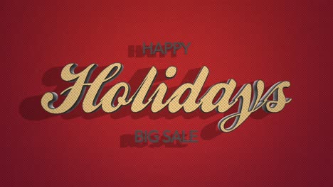 Retro-Happy-Holidays-and-Big-Sale-text-on-red-grunge-texture