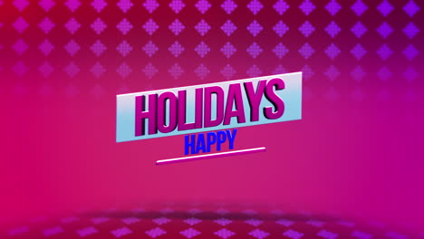 Modern-Happy-Holidays-text-with-squares-on-red-geometric-pattern
