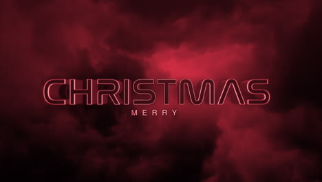 Texto-De-Feliz-Navidad-Monocromo-Oscuro-En-Degradado-Rojo