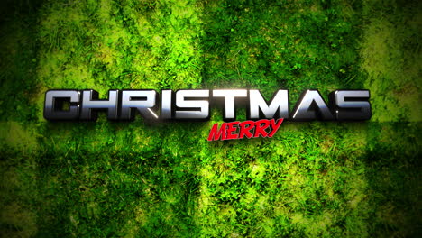 Merry-Christmas-cartoon-text-on-green-grass