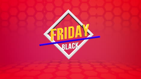 Black-Friday-text-on-red-geometric-pattern-with-gradient-hexagons