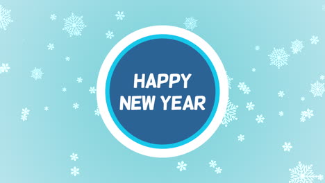 Feliz-Año-Nuevo-Con-Copos-De-Nieve-De-Otoño-En-Degradado-Azul