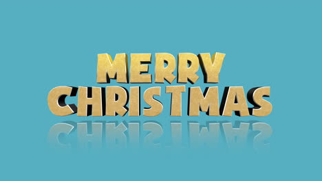 Cartoon-Merry-Christmas-text-on-colorful-blue-gradient