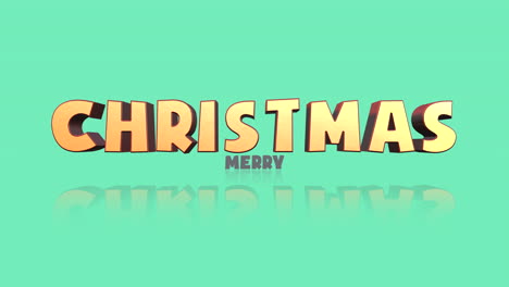 Cartoon-Merry-Christmas-text-on-a-vibrant-green-gradient