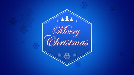 Merry-Christmas-with-fall-snowflakes-and-tree-on-blue-gradient