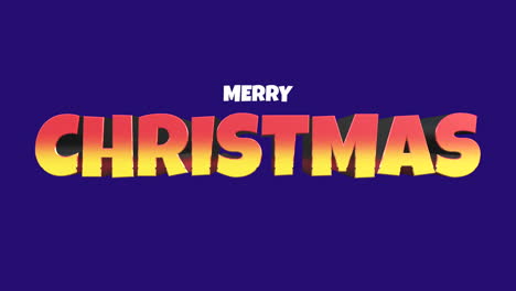 Cartoon-Merry-Christmas-text-on-colorful-purple-gradient