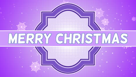 Feliz-Navidad-En-Marco-Con-Copos-De-Nieve-De-Otoño-En-Degradado-Púrpura