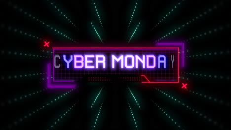Cyber-Monday-on-computer-screen-with-HUD-elements-and-lines