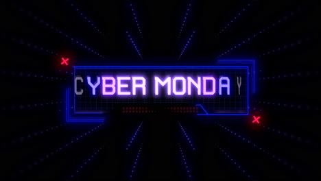 Cyber-Monday-on-computer-screen-with-HUD-elements-and-shapes