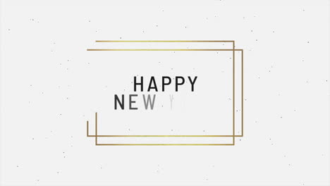 Modern-Happy-New-Year-text-in-gold-frame-on-white-gradient