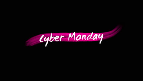 Cyber-Monday-Text-Mit-Rosa-Aquarellpinsel-Auf-Schwarzem-Farbverlauf
