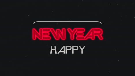 Frohes-Neues-Jahr-Text-Mit-Neontext-In-Dunkler-Galaxie
