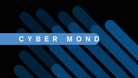 Cyber-Monday-Mit-Blauen-Streifen-Auf-Schwarzem-Farbverlauf