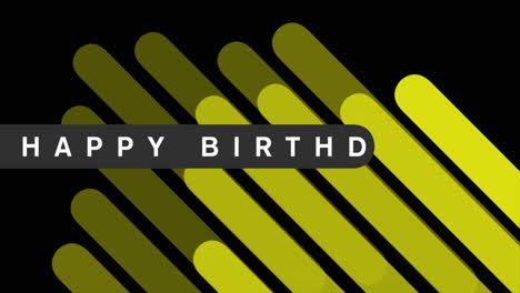 Feliz-Cumpleaños-Moderno-Con-Un-Patrón-De-Líneas-Amarillas-En-Degradado-Negro