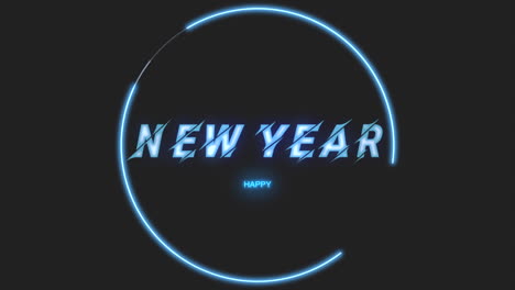 Happy-New-Year-text-with-neon-circle-on-black-gradient