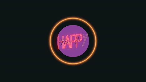 Happy-New-Year-with-neon-circles-on-black-gradient