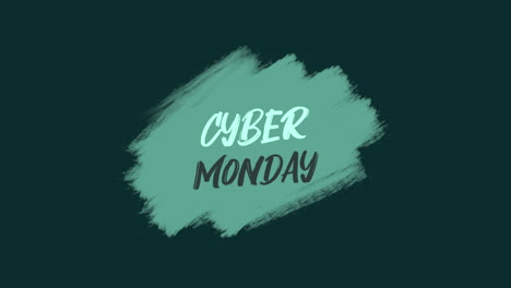 Cyber-Monday-Mit-Grünem-Aquarellpinsel-Auf-Schwarzem-Farbverlauf