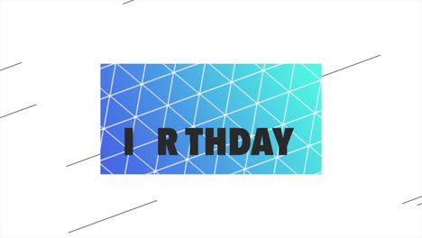 Modern-Happy-Birthday-with-blue-triangles-pattern-on-white-gradient