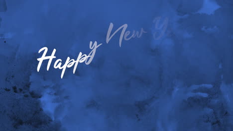 Happy-New-Year-text-with-blue-watercolor-brush-on-black-gradient