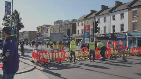 Crowd-Control-Measures-Outside-Tottenham-Hotspur-Stadium-For-2023-NFL-Games-London