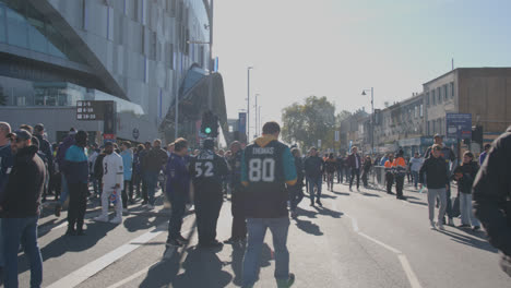 Crowd-Of-Supporters-Outside-Tottenham-Hotspur-Stadium-For-2023-NFL-Games-In-London-3