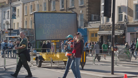 Crowd-Control-Measures-And-Sign-Outside-Tottenham-Hotspur-Stadium-For-2023-NFL-Games-London-2