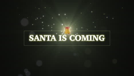 Santa-Is-Coming-with-bell-and-glitters-in-night
