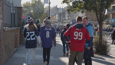 Crowd-Of-Supporters-Outside-Tottenham-Hotspur-Stadium-For-2023-NFL-Games-London