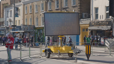 Crowd-Control-Measures-And-Sign-Outside-Tottenham-Hotspur-Stadium-For-2023-NFL-Games-London-1