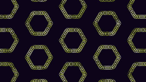 Blue-pen-lines-forming-hexagonal-pattern-on-black-background