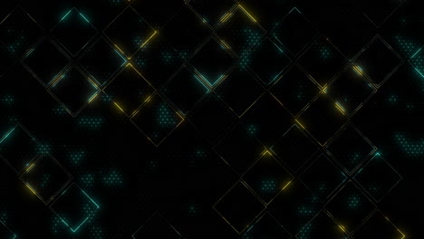 Blue-and-yellow-diamond-pattern-on-black-background