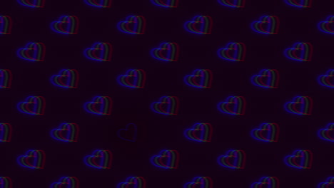 Hearts-in-harmonious-array-pattern-of-blue-and-red-hearts-on-a-black-background