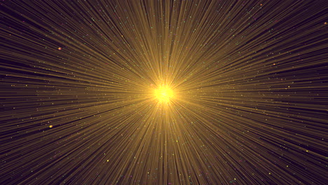 Sol-Dorado-Con-Rayos-Radiantes-En-Un-Cielo-Estrellado