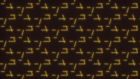 Glowing-yellow-square-pattern-on-black-brightly-illuminated-diagonal-design