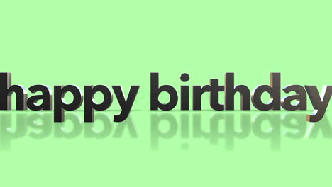 Reflektierender-3D-Happy-Birthday-Text-Schwebt-In-Stilisierter-Anordnung