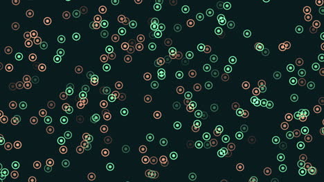 Colorful-circle-grid-pattern-floating-on-black-background